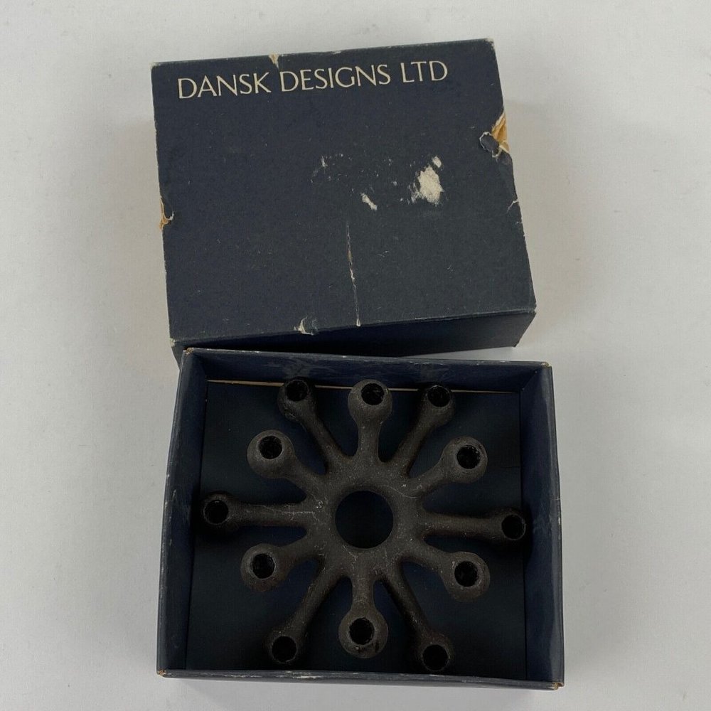 Dansk Designs Mid Century Modern Starburst Candle Holder Cast Iron - Picture 9 of 9